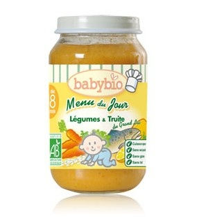 Babybio : Menu du Jour, Légumes et Truite du grand lac ( dès 8 mois ) 130g Babybio : Menu du Jour, Légumes et Truite du grand lac ( dès 8 mois ) 130g