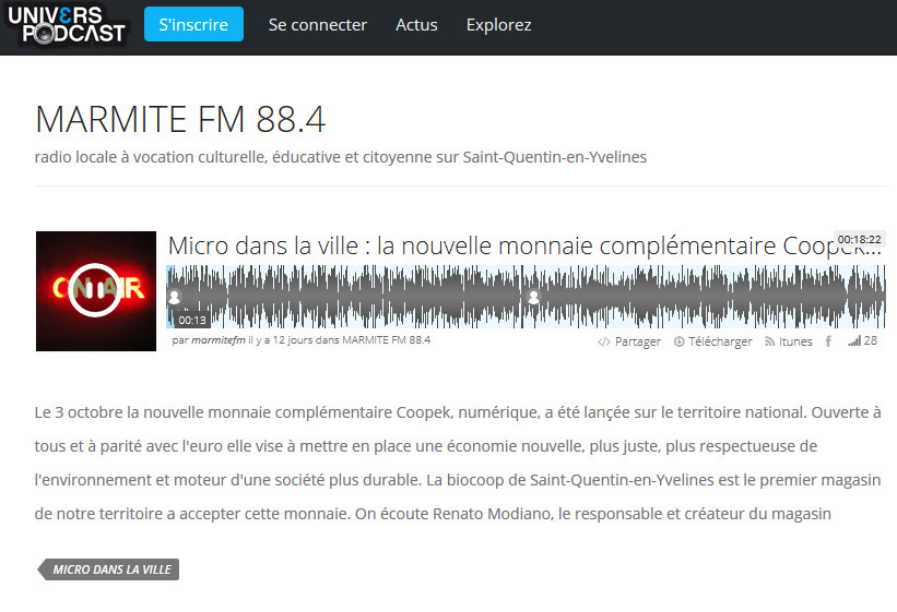 Coopek : Interview de Renato Modiano sur Marmite FM