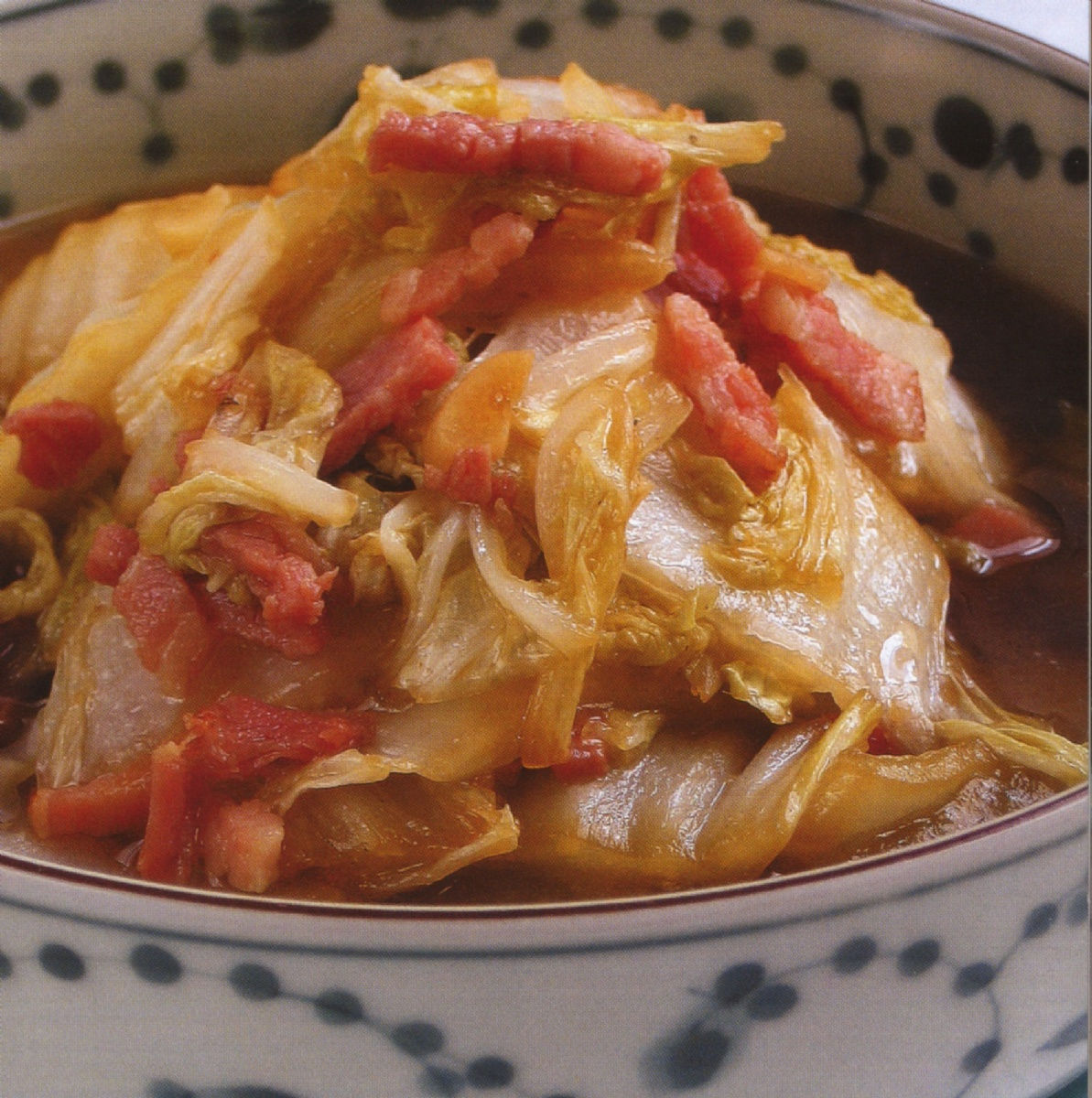 Chou chinois aux lardons et à la crème