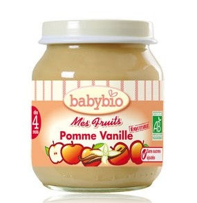 Babybio : Mes Fruits, Pomme vanille ( dès 4 mois ) 130g Babybio : Mes Fruits, Pomme vanille ( dès 4 mois ) 130g