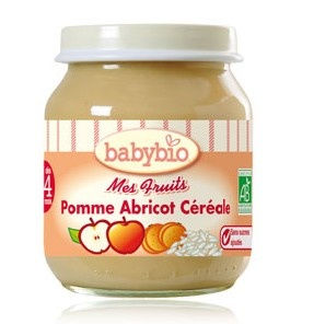 Babybio : Mes Fruits, Pomme Abricot Céréales ( dès 4 mois ) 130g