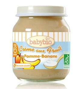 Babybio : Crème aux Fruits, Pomme Banane ( dès  6 mois ) 130g