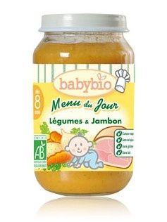 Babybio : Menu du Jour, Légumes et Jambon ( dès 8 mois ) 130g Babybio : Menu du Jour, Légumes et Jambon ( dès 8 mois ) 130g