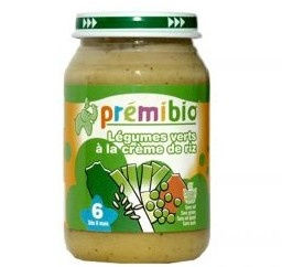 Prémibio : Légumes verts à la crèmes de riz ( dès 6 mois ) 200g 