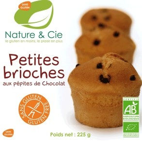 Nature & Cie Petites brioches aux pépites de chocolat Sans Gluten 225g Nature & Cie Petites brioches aux pépites de chocolat Sans Gluten 225g