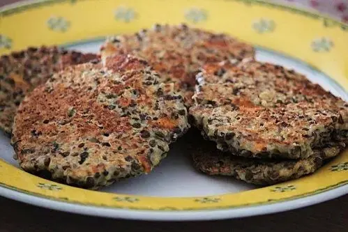 Galettes végétariennes aux lentilles beluga