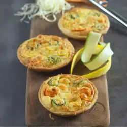 Petites tartes carottes et courgettes en fleurs